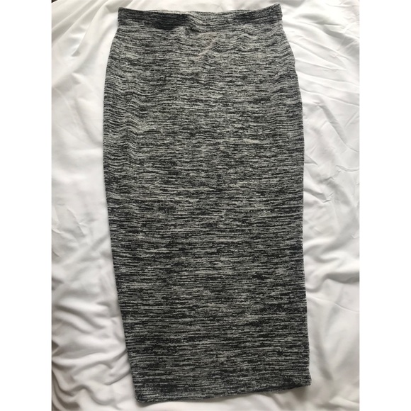 Aritzia Wilfred- Marled Grey Bodycon Midi Skirt - Picture 1 of 3